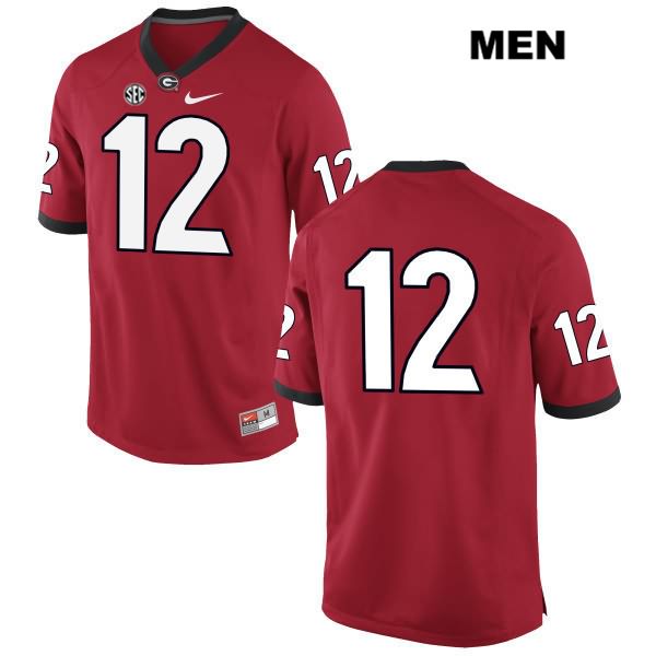 Georgia Bulldogs Men's Tommy Bush #12 NCAA No Name Authentic Red Nike Stitched College Football Jersey JVU7856ET
